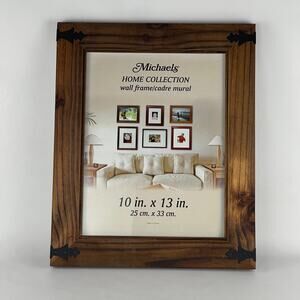Michaels Wood 10 x 13 Photo Frame Metal Hinge Accents; Frame 13 5/8 x 16 5/8